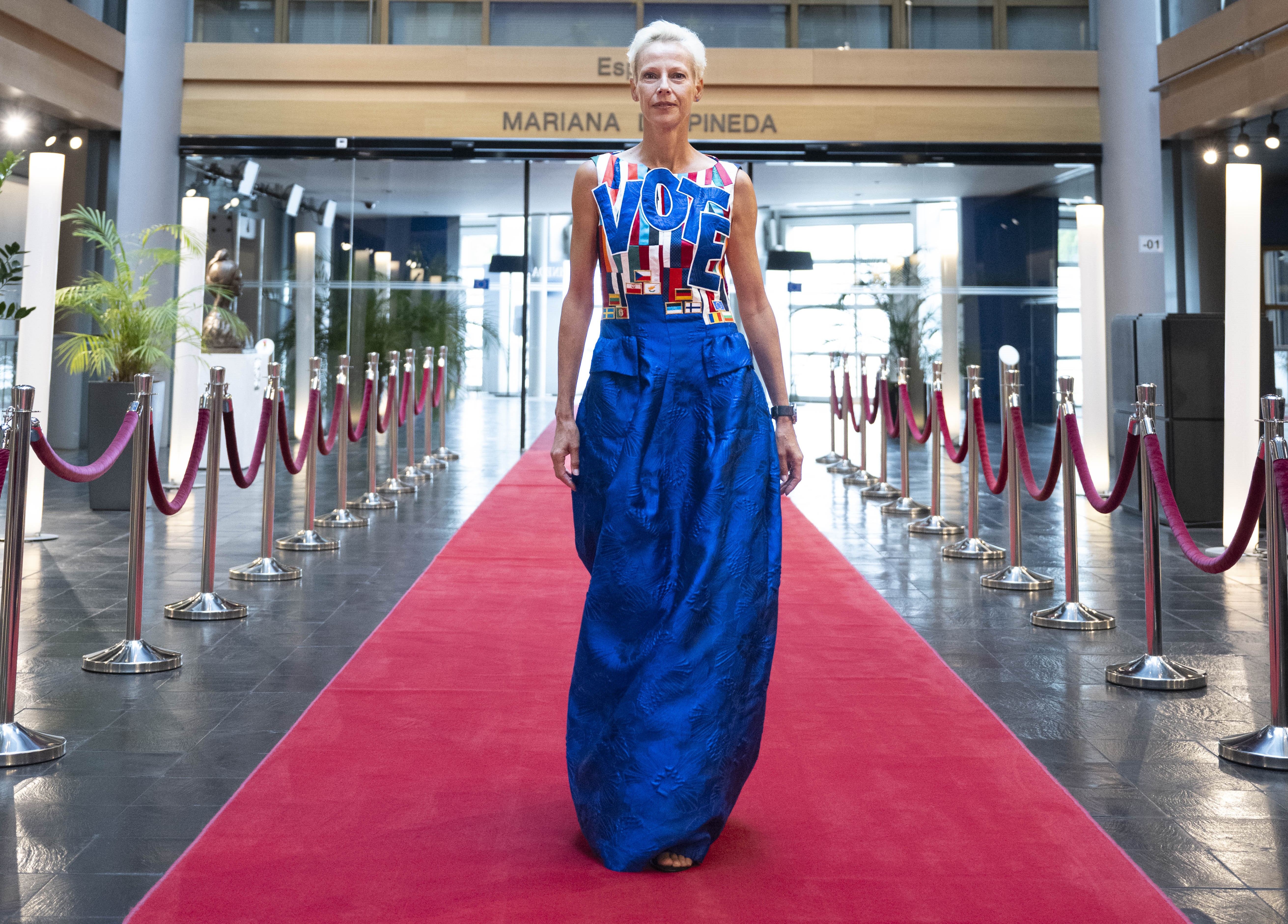 Martina Gleissebner-Teseky am Red Carpet im EU Parlament I © Privat