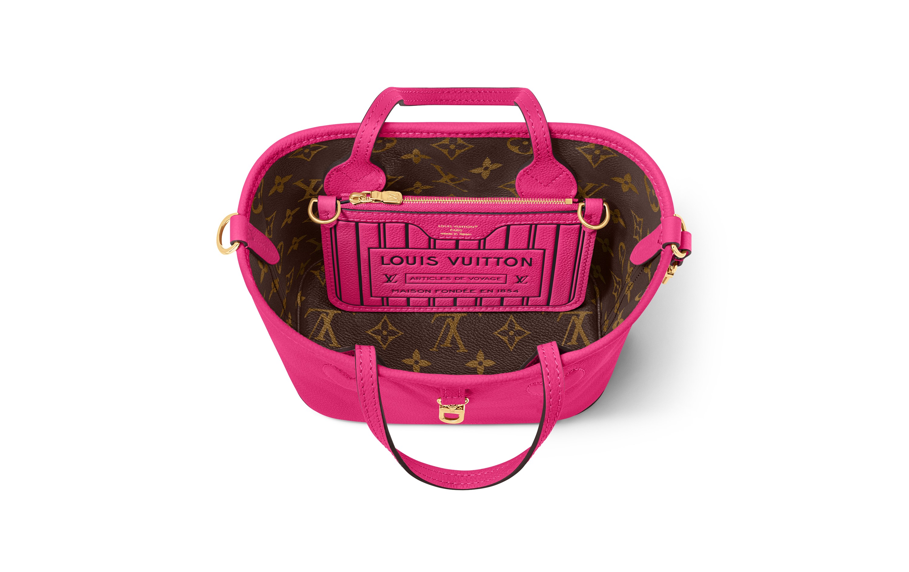 NEVERFULL BANDOULIERE INSIDE OUT BB ROSE I © LOUIS VUITTON