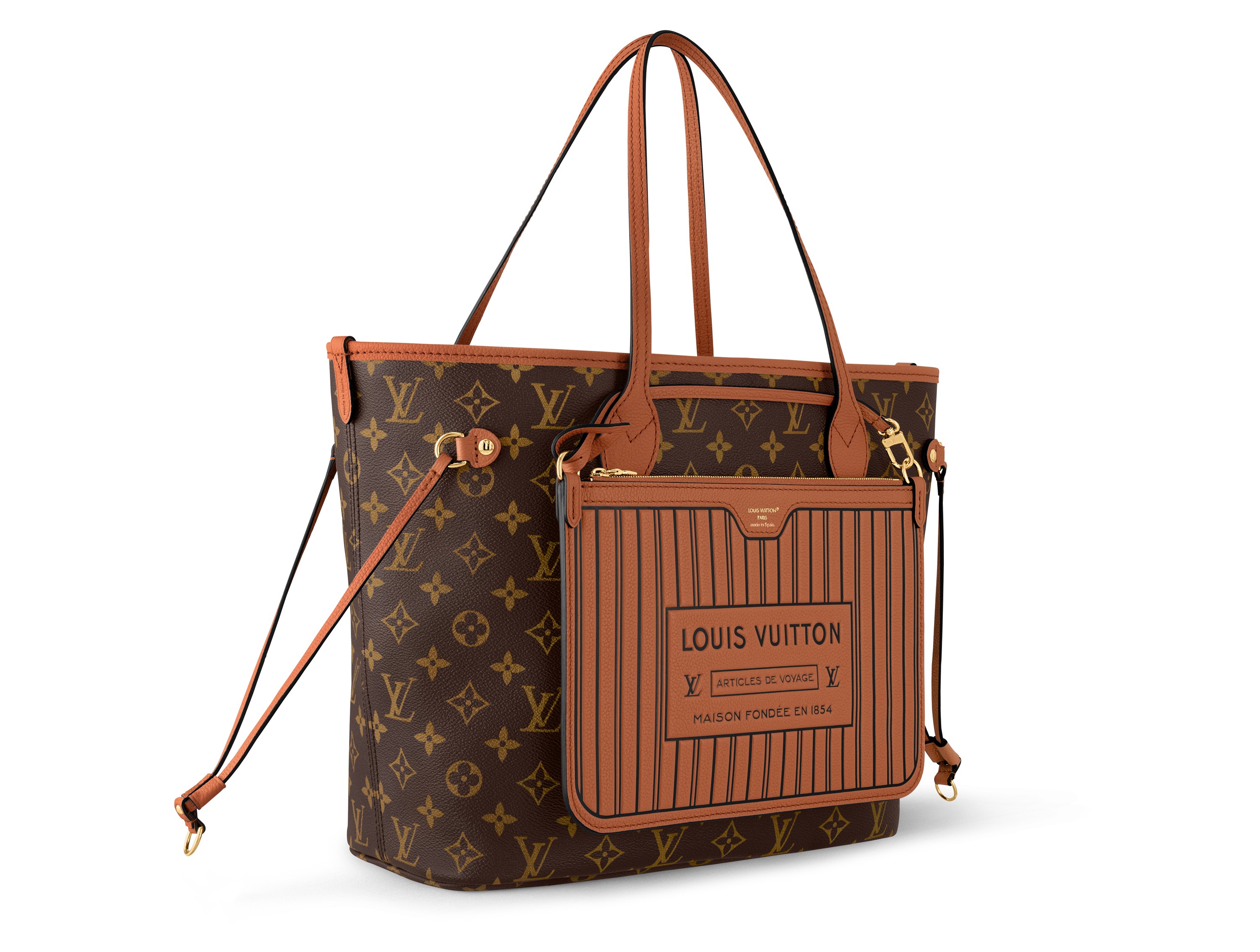 NEVERFULL BANDOULIERE INSIDE OUT MM TAN I © LOUIS VUITTON