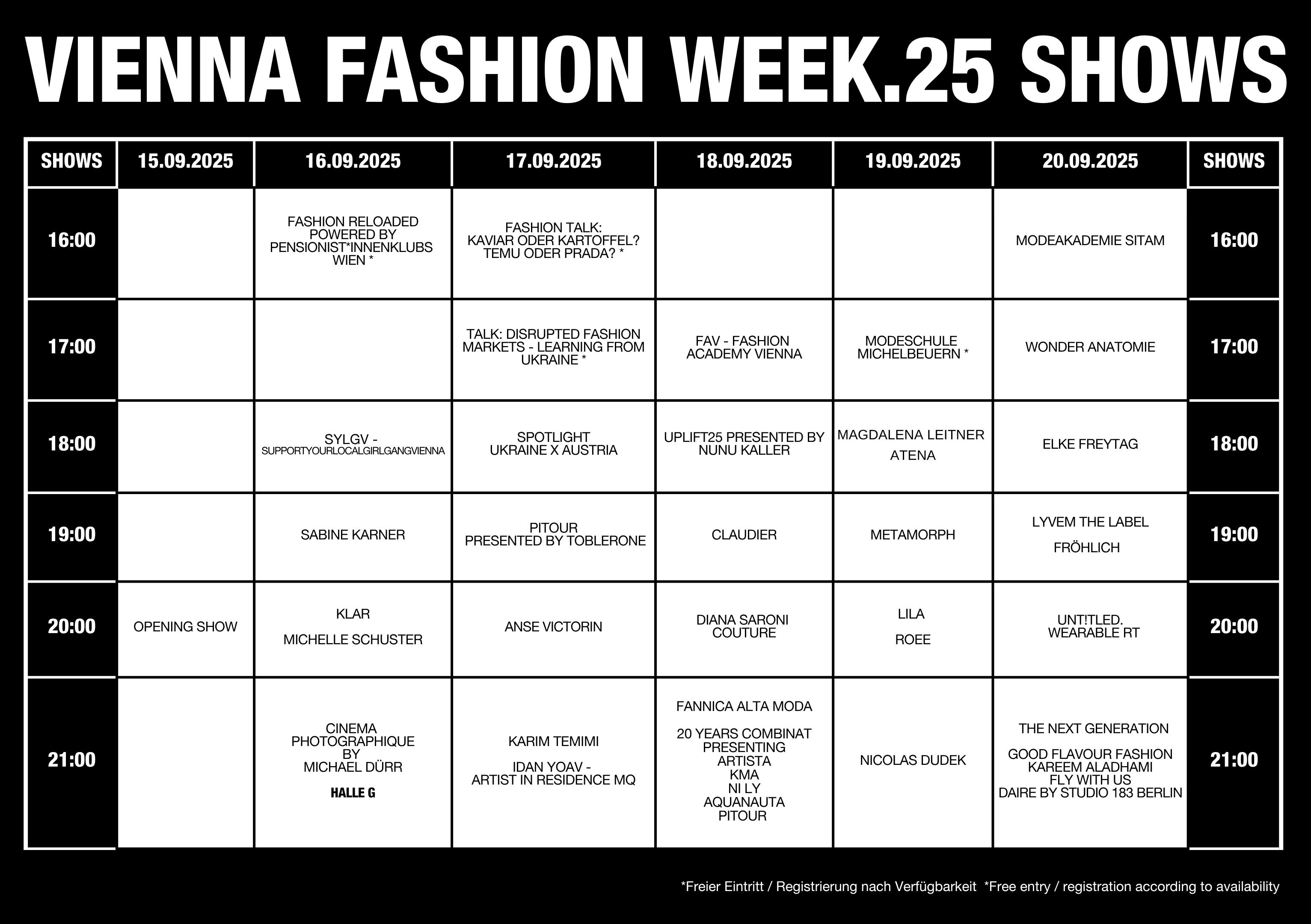 © Vienna Fashion Week.25 Showplan