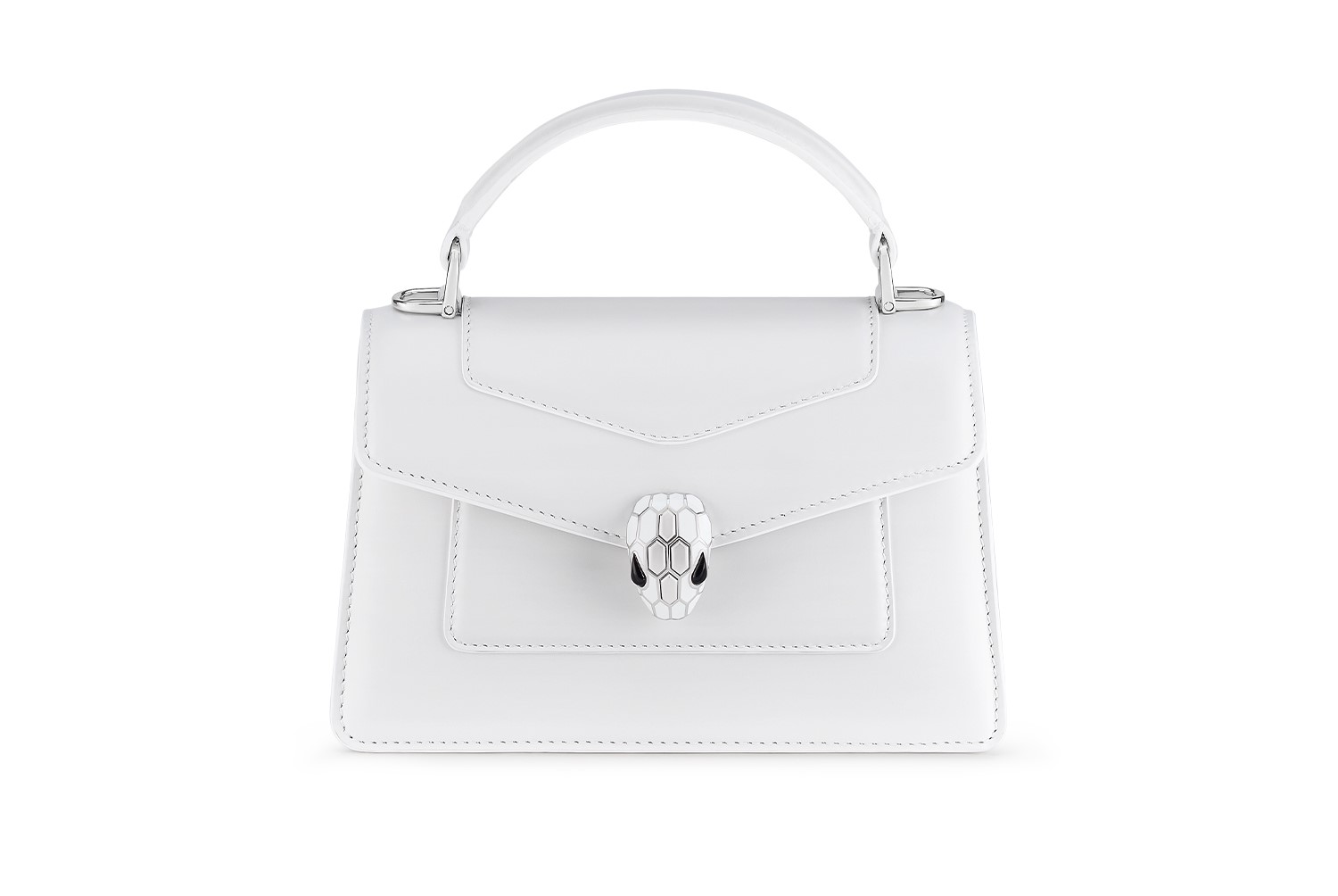 Bvlgari Serpenti Forever Mini Top Handle Bag in weißem Kalbsleder I © Bvlgari