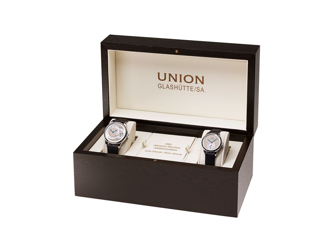 Exklusive Jubiläumsbox mit beiden Johannes Dürrstein Jubiläumseditionen I © Union Glashütte