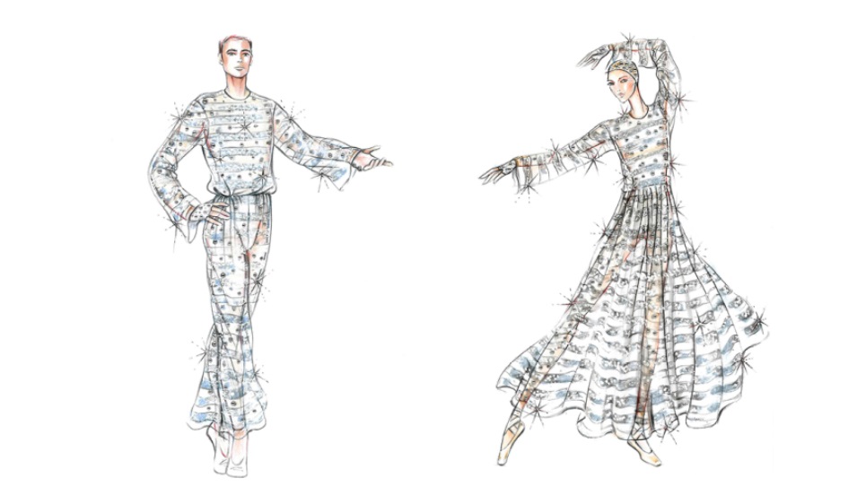 Entwürfe für die Ballettkostüme für den Wiener Opernball 2026 I © Armani